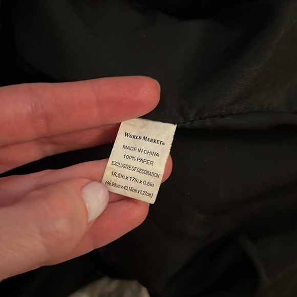 Oversized slouchy navy blue and khaki striped bag - Picture 14 of 14